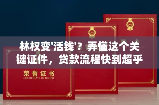 温州林权变'活钱'?弄懂这个关键证件,贷款流程快到超乎想象!
